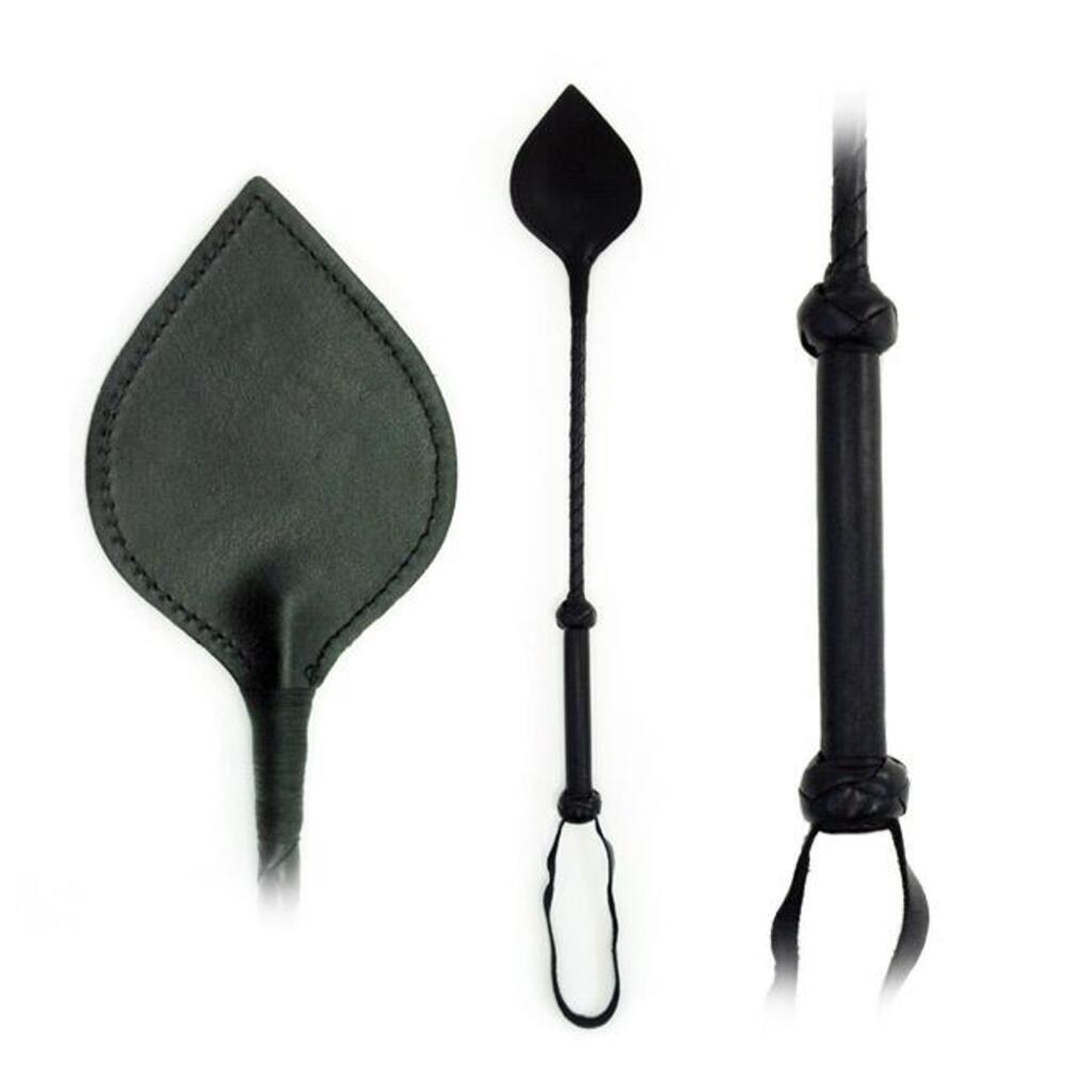 Fetissimo Riding Crop Spade Leather 18 In - The Gifted Man