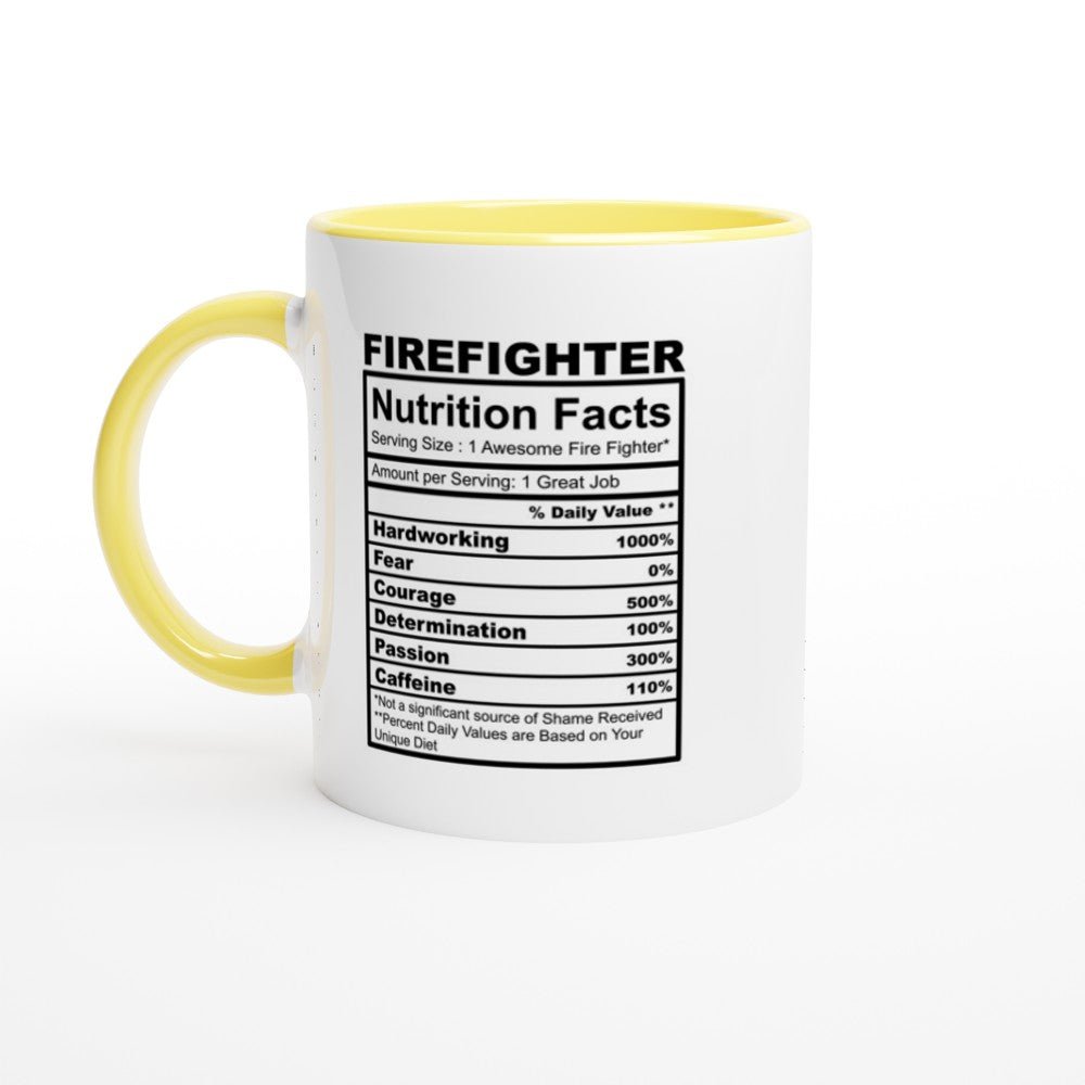 Firefighter Nutrition White 11oz Ceramic Mug with Color Inside - The Gifted Man