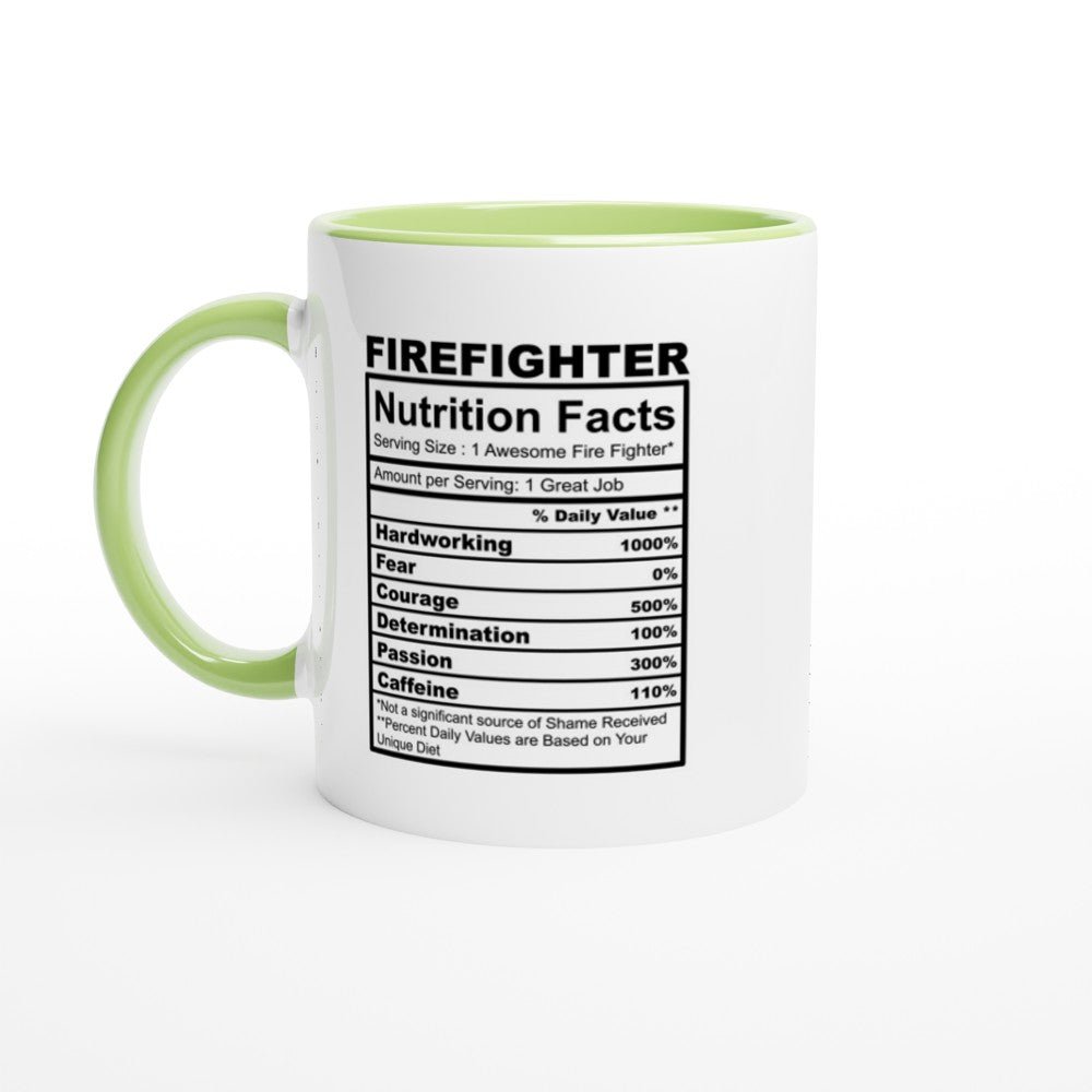 Firefighter Nutrition White 11oz Ceramic Mug with Color Inside - The Gifted Man