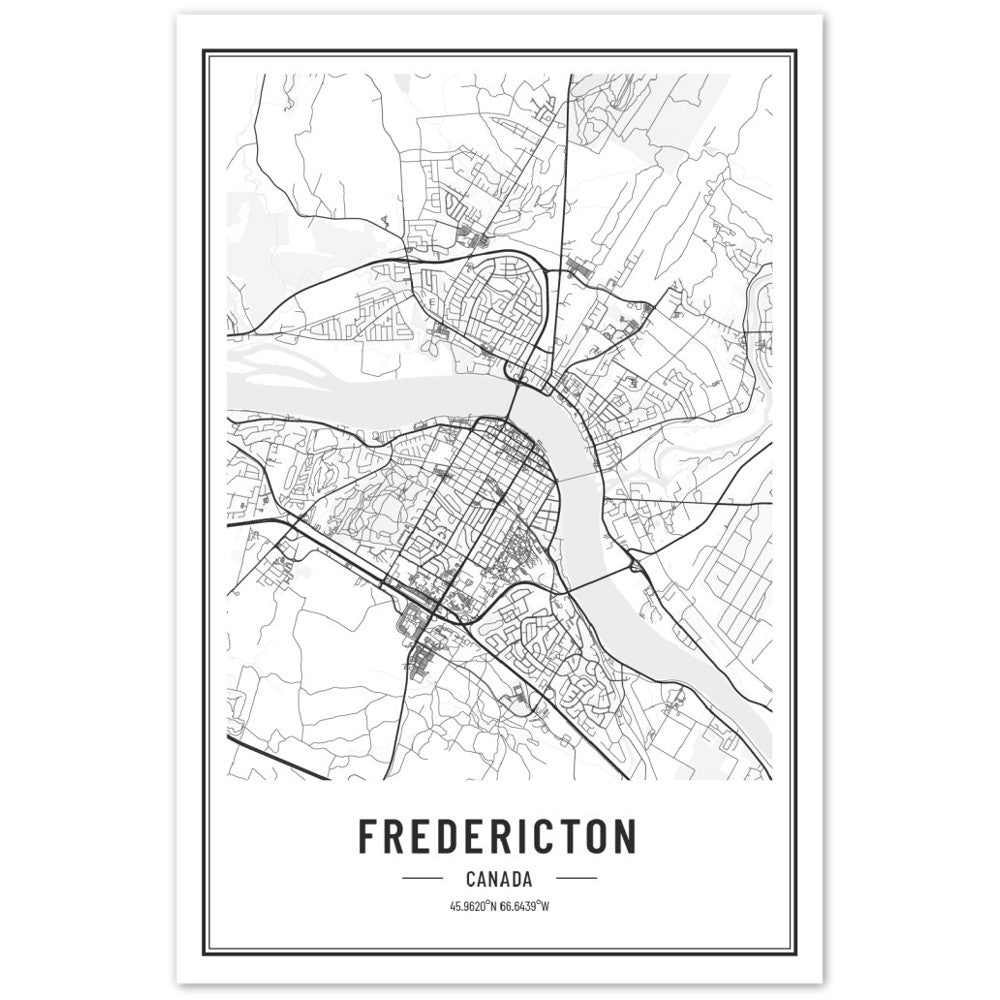 Fredericton Map Print - The Gifted Man
