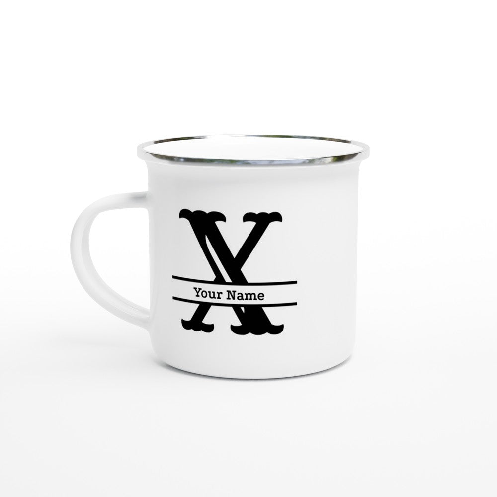 Gifted Man Personalized Monogram White 12oz Enamel Mug - The Gifted Man