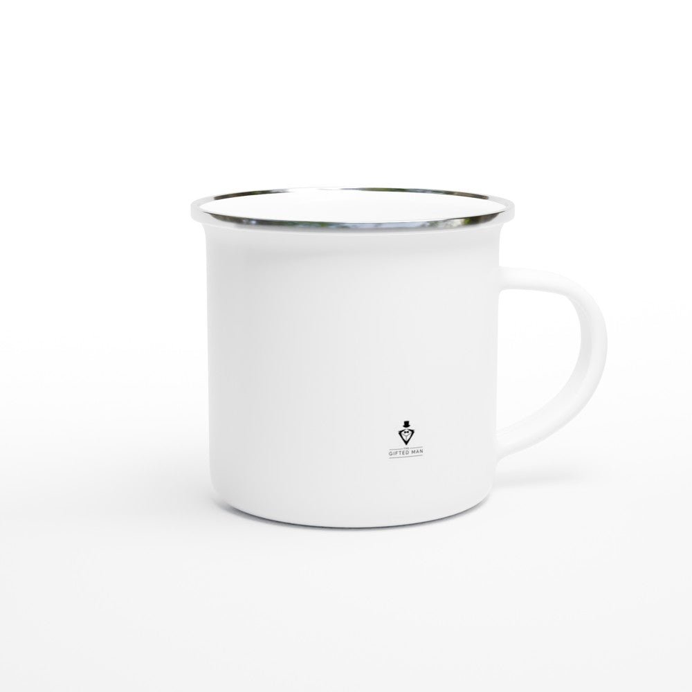 Gifted Man Personalized Monogram White 12oz Enamel Mug - The Gifted Man