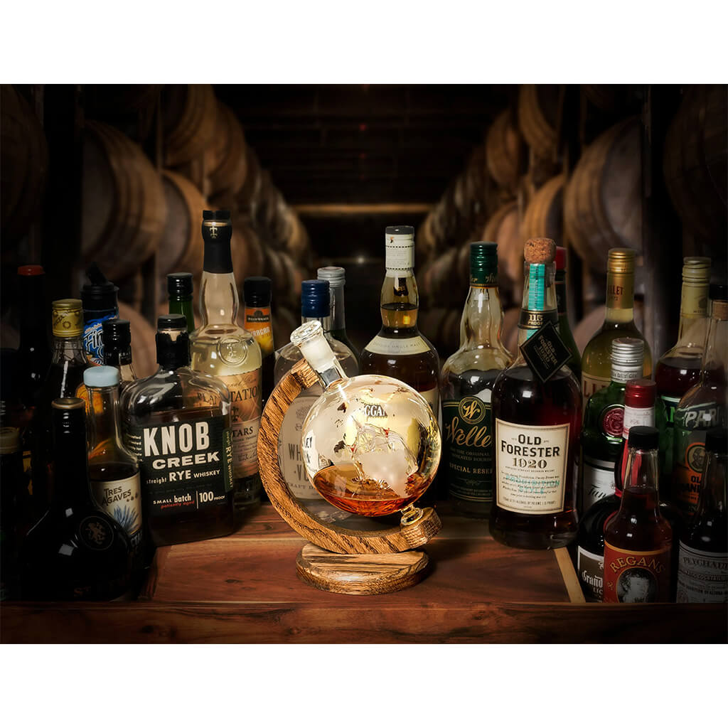 Globe Whiskey Decanter with Ship Inside - The Gifted Man