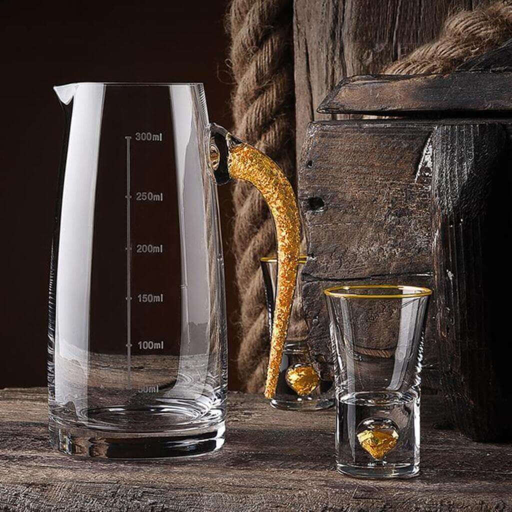 Gold Foil Decanter &amp; Shot Glass Set - The Gifted Man