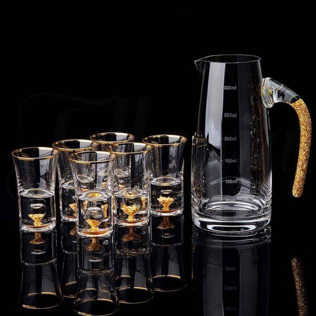 Gold Foil Decanter &amp; Shot Glass Set - The Gifted Man