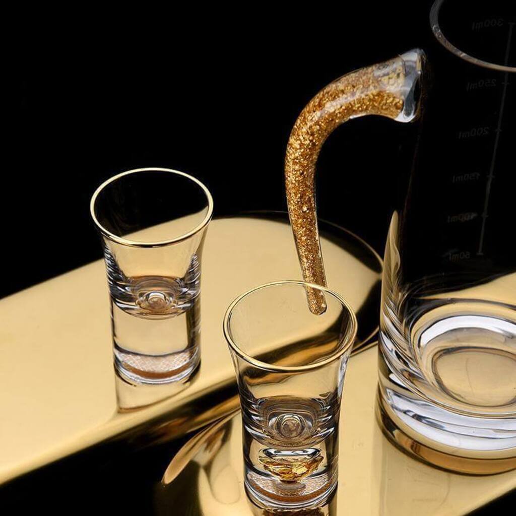 Gold Foil Decanter &amp; Shot Glass Set - The Gifted Man