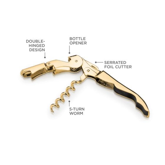 Gold Signature Double Hinged Corkscrew by Viski® - The Gifted Man