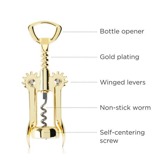 Gold Winged Corkscrew by Viski® - The Gifted Man