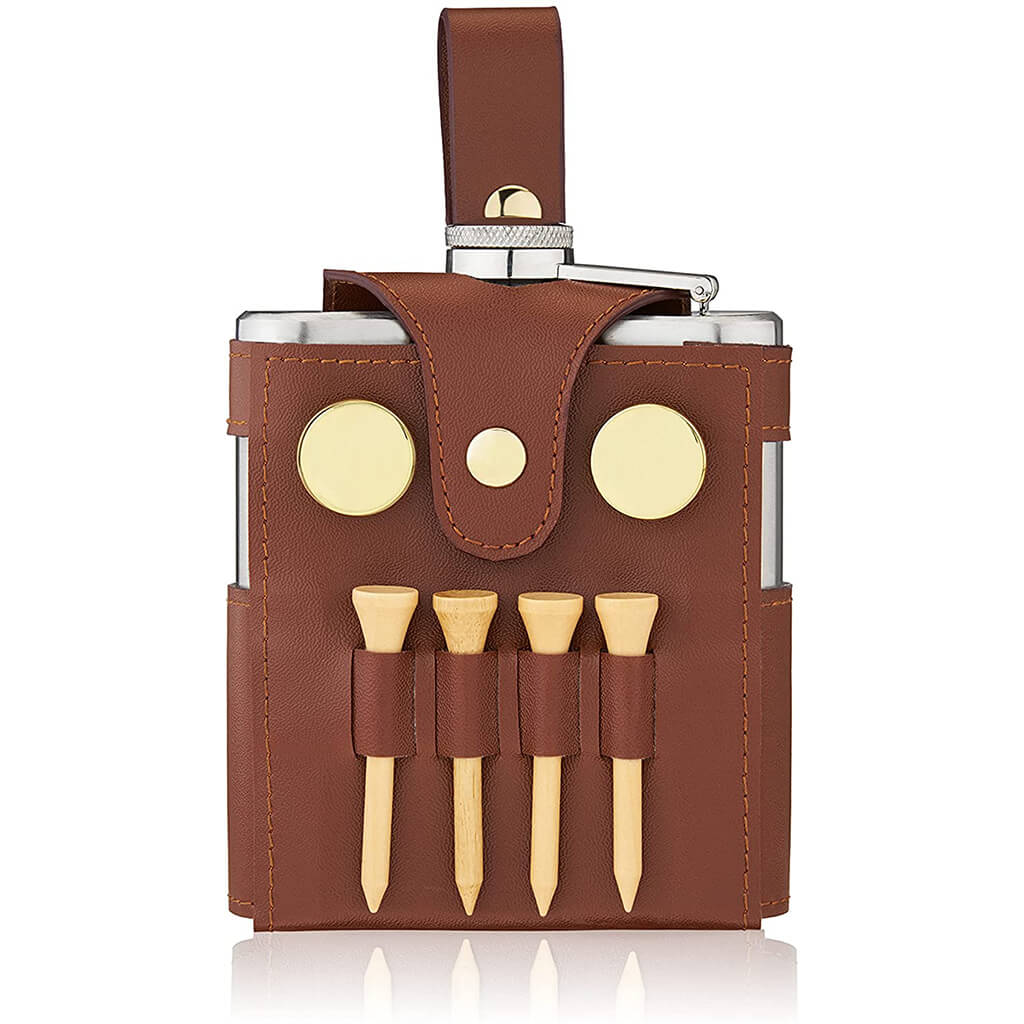 True Golfer&#39;s Accessory Set Metal Flasks, Set of 7