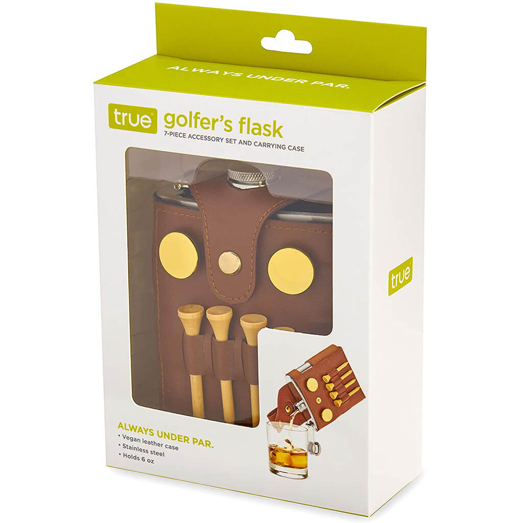 True Golfer&#39;s Accessory Set Metal Flasks, Set of 7