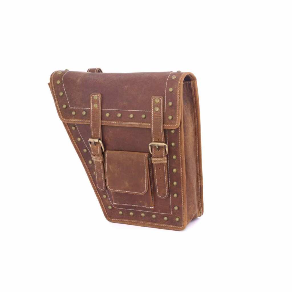 Harley Leather Motorcycle, Bike Panniers Bags / Set of 2 / Brown - The Gifted Man