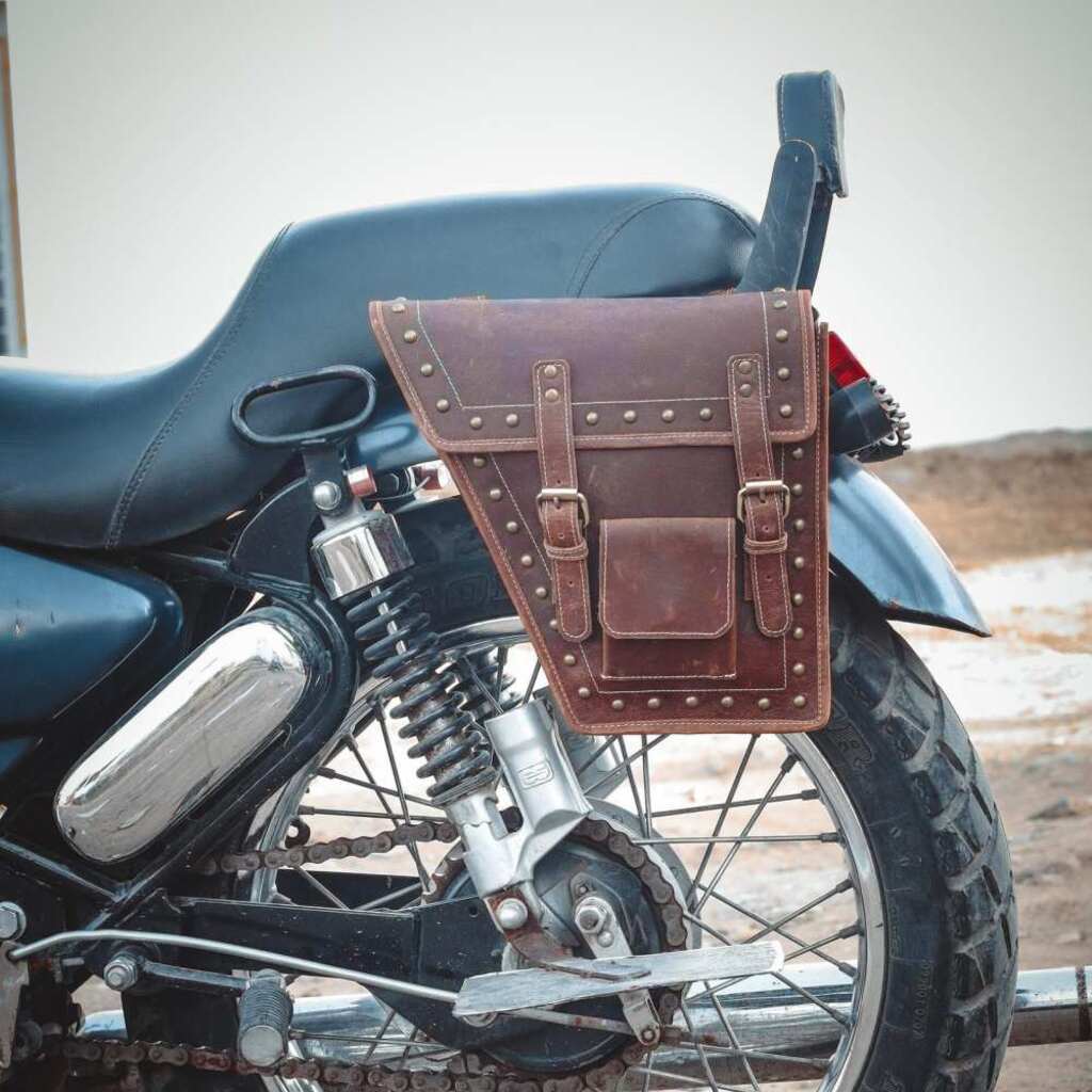 Harley Leather Motorcycle, Bike Panniers Bags / Set of 2 / Brown - The Gifted Man