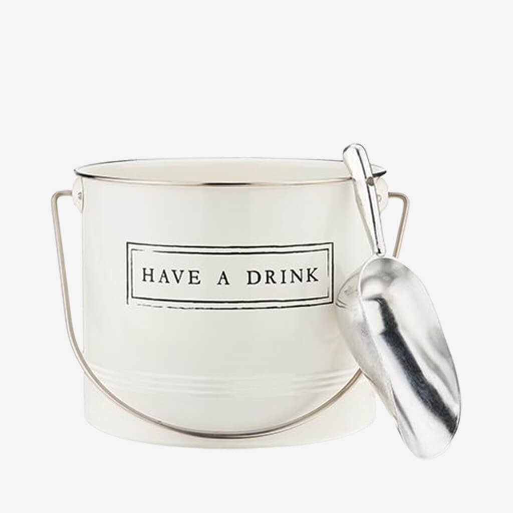 &quot;Have A Drink&quot; Ice Bucket and Scoop by Twine®