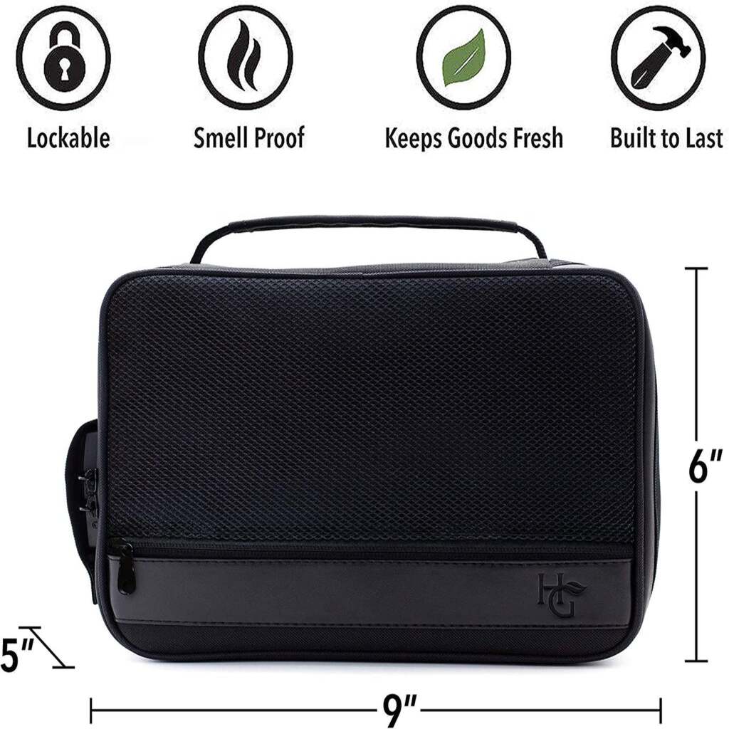 Herb Guard Black Large Smell Proof Case and Stash Box with Combination