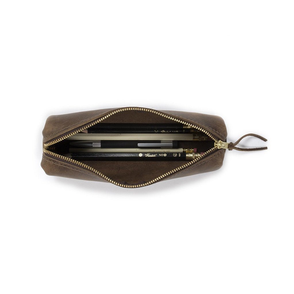 High Line - Leather Pouch (Saddle) Dark Brown - Small - The Gifted Man