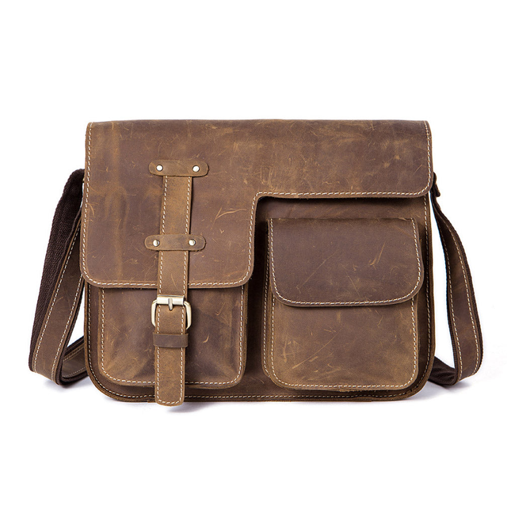 Nipawin Leather Vintage Messenger Bag