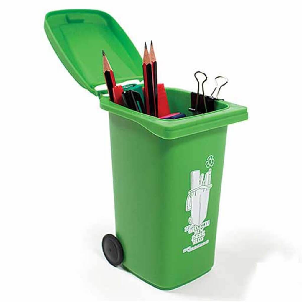 Wheelie Bin Desk Tidy - Green