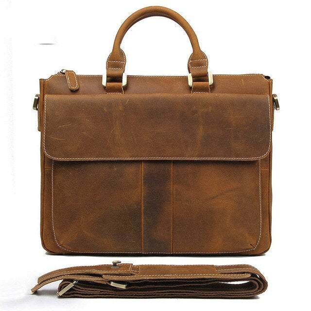 Makansh Leather Briefcase - The Gifted Man