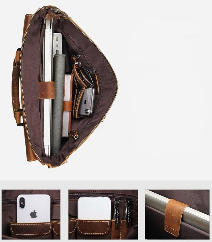 Makansh Leather Briefcase - The Gifted Man