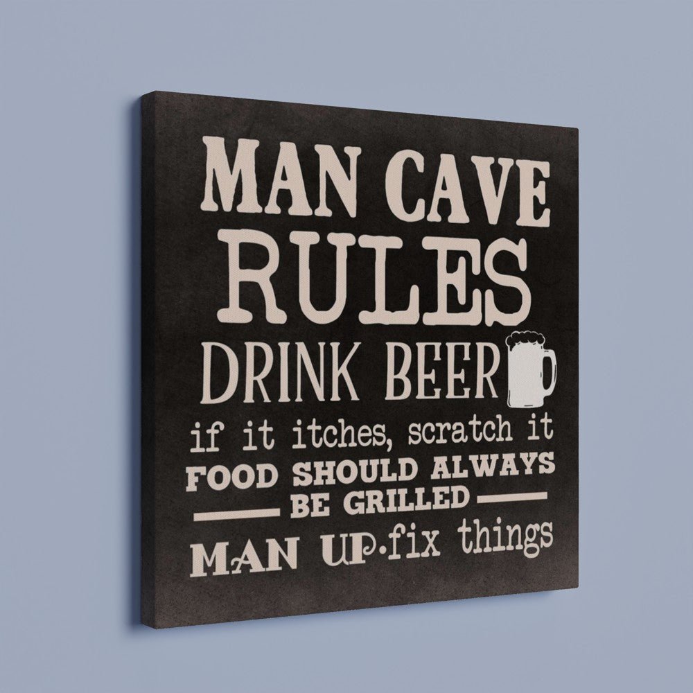 Man Cave Rules Canvas Art - The Gifted Man