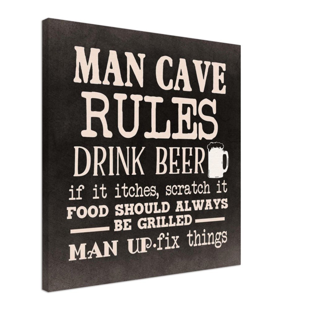 Man Cave Rules Canvas Art - The Gifted Man