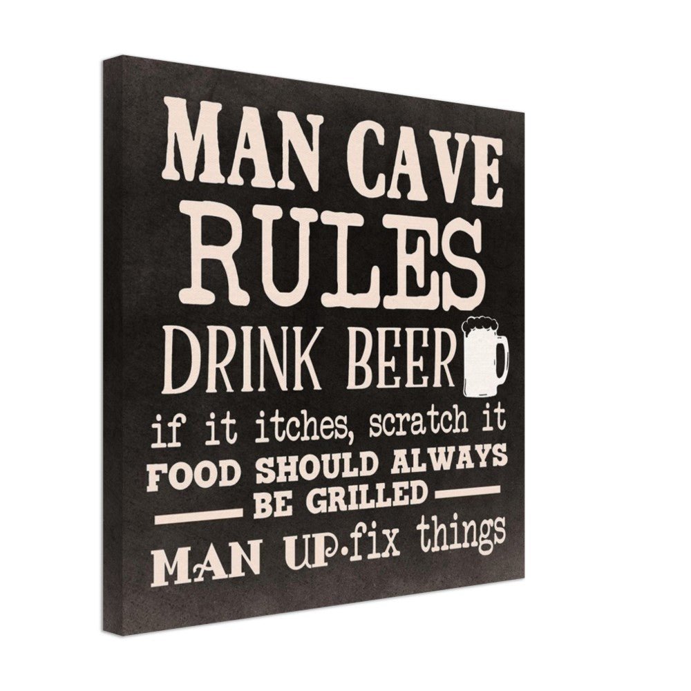 Man Cave Rules Canvas Art - The Gifted Man