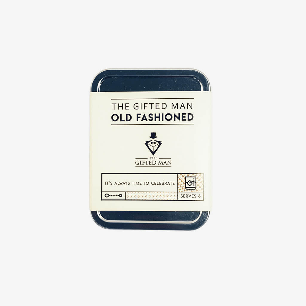 This beautifully designed cocktail kit serves 6 hand-crafted premium Old Fashioned cocktails.  Includes high-quality organic ingredients: orange, grapefruit &amp; aromatic bitters as well as 6 perfectly cubed pieces of raw cane sugar.  Makes a stellar gift. Includes a custom designed fancy pants bartender&#39;s spoon &amp; muddler, 3 cocktail picks and also a hand-knit cocktail napkin for spillage.  Replenish your own sugar cubes and you can make up to 25 cocktails with this kit!