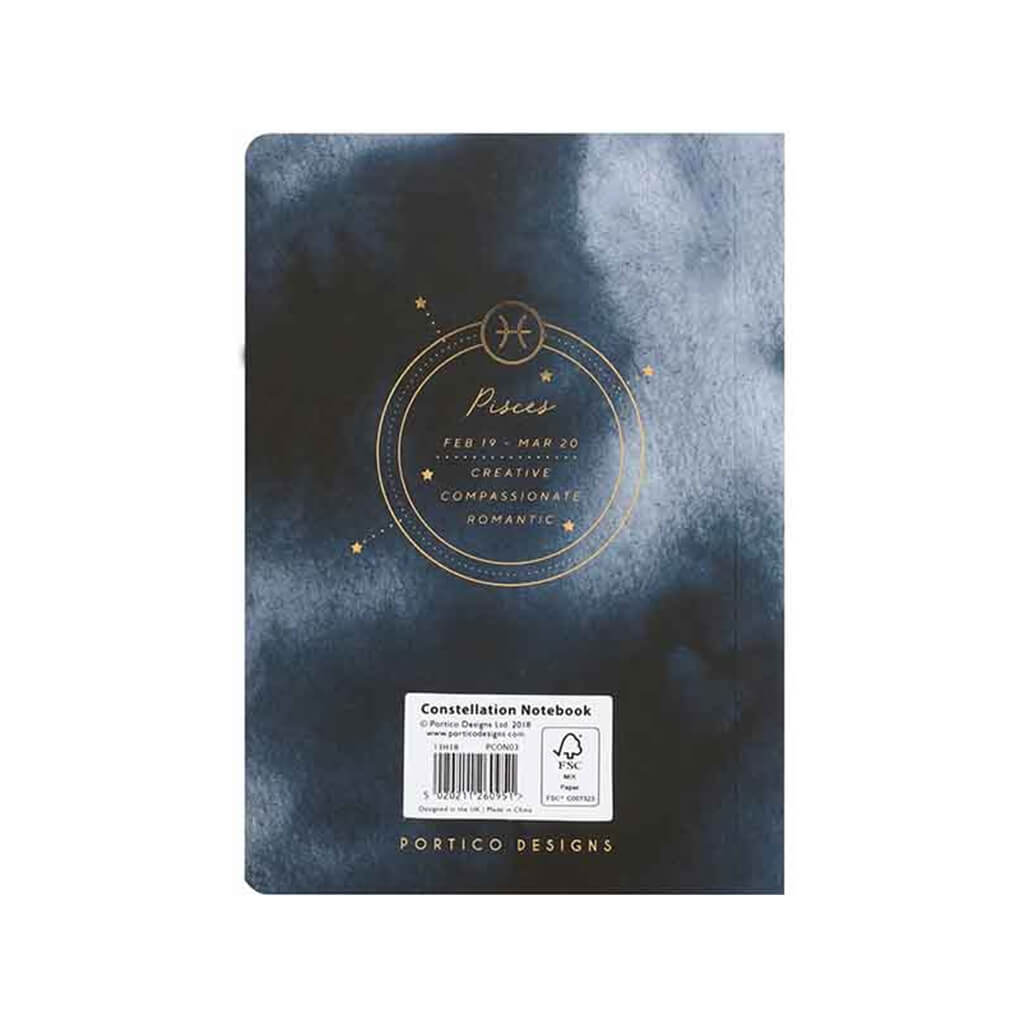 Portico Designs Constellations Softcover Lined Pocket Journal Notebook | Pisces