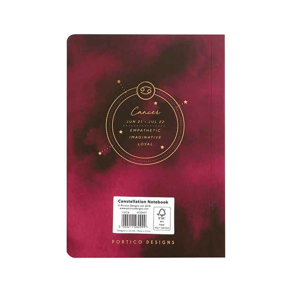 Portico Designs Constellations Softcover Lined Pocket Journal Notebook | Cancer