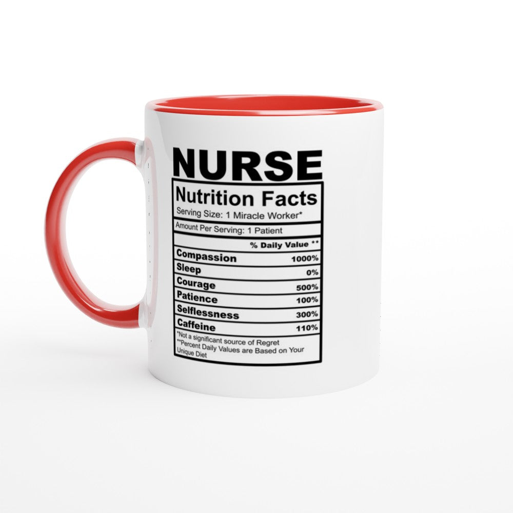 Nurse White Nutrition White 11oz Ceramic Mug with Color Inside
