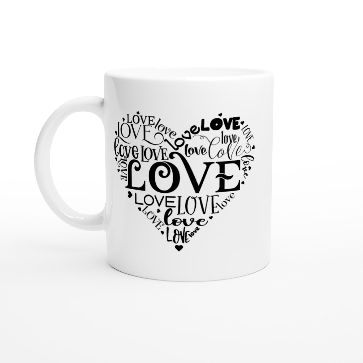 Love Heart White 11oz Ceramic Mug