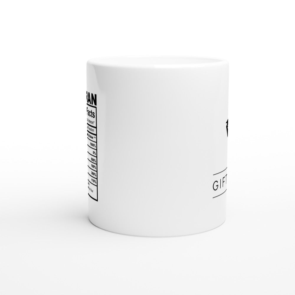 Veteran Canada Nutrition Facts White 11oz Ceramic Mug