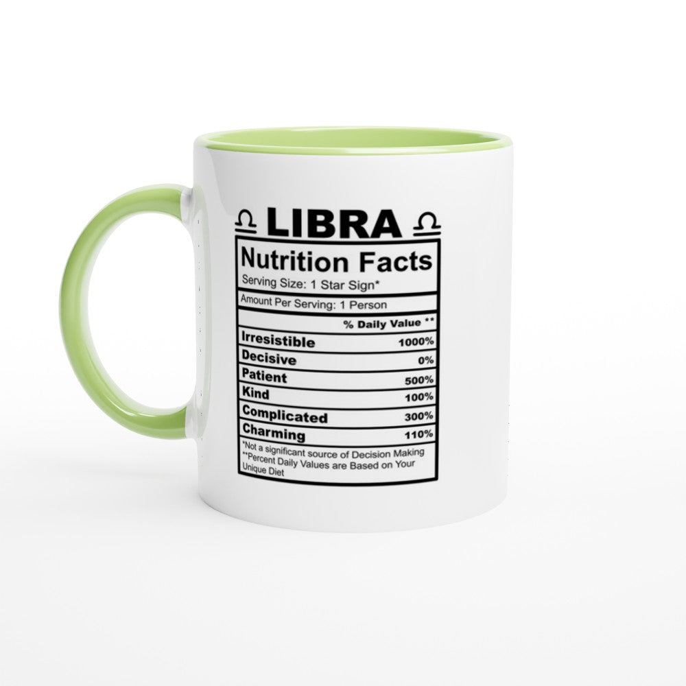 Libra Nutrition Facts White 11oz Ceramic Mug with Color Inside
