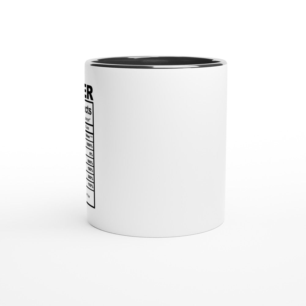 Lawyer Nutrition Facts White 11oz Ceramic Mug with Color Inside