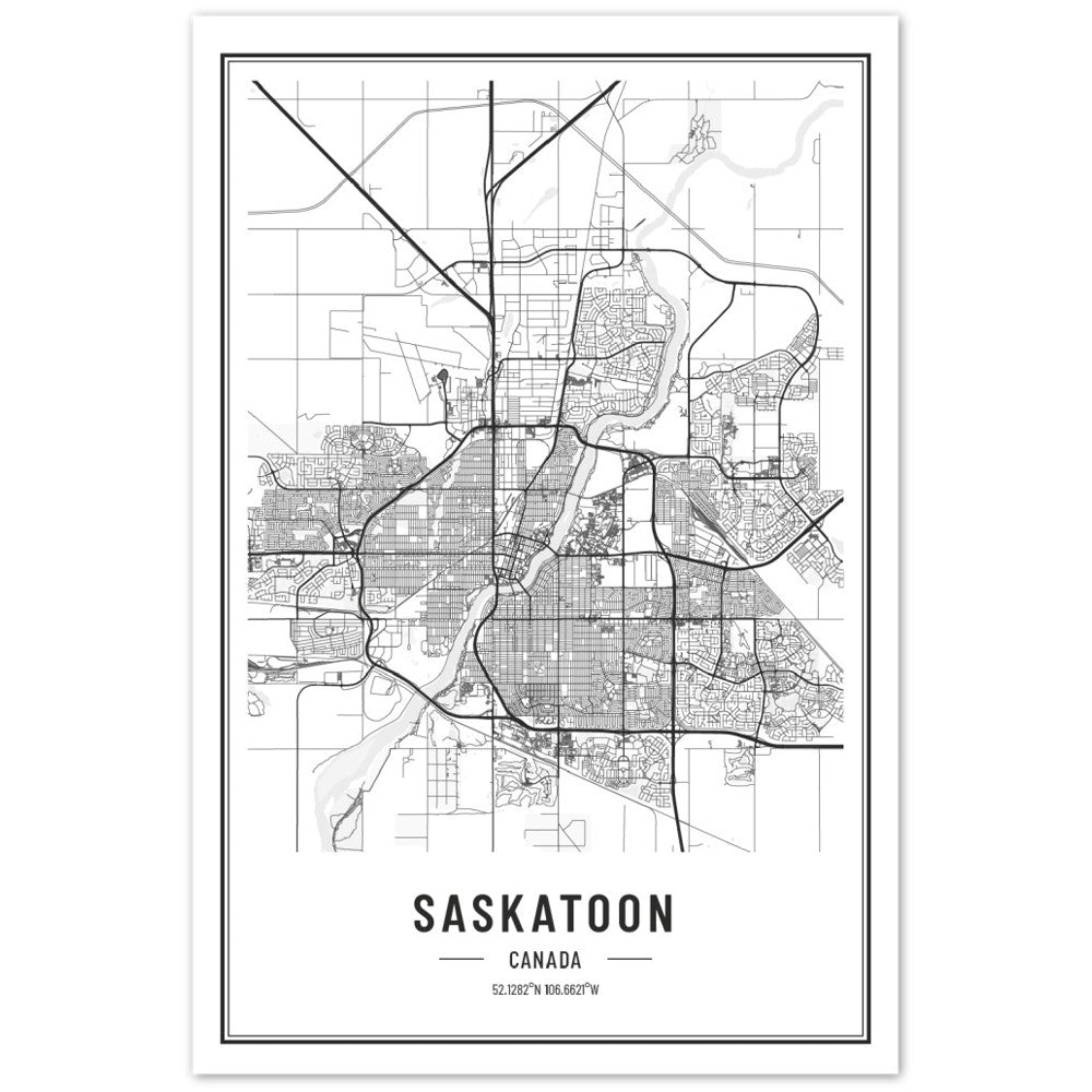 Saskatoon Map Print