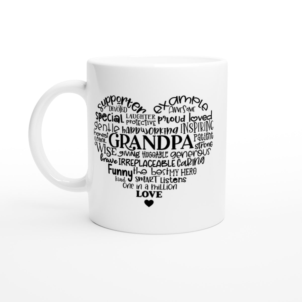 Grandpa Heart White 11oz Ceramic Mug