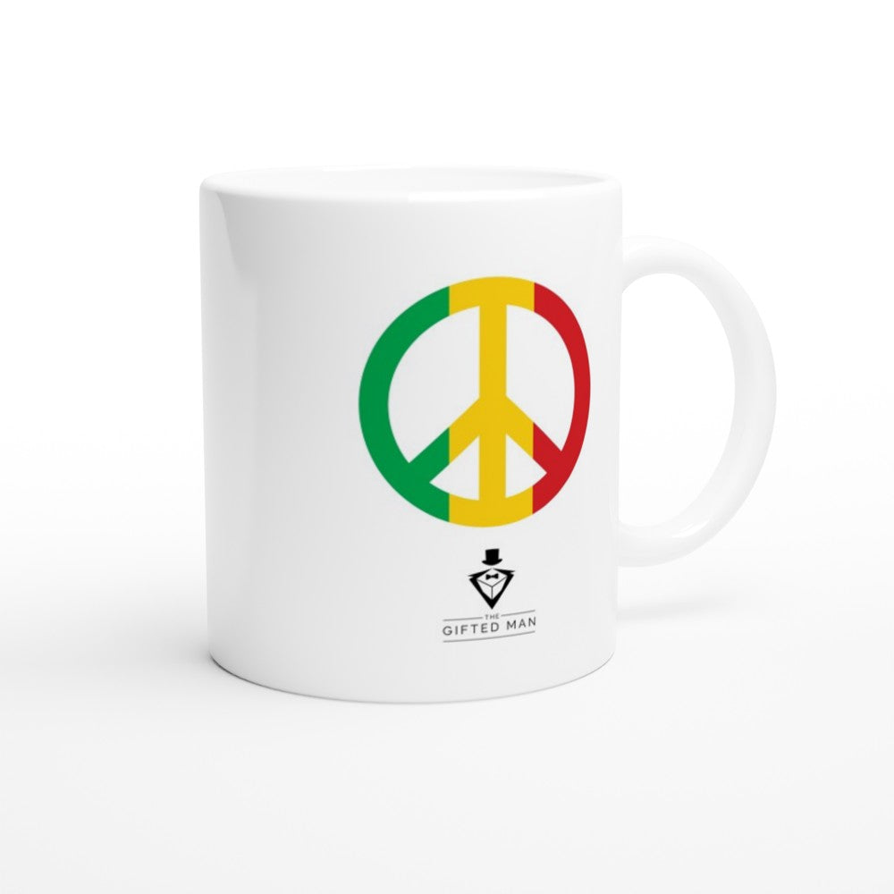 Rastafari Peace Love Unity White 11oz Ceramic Mug