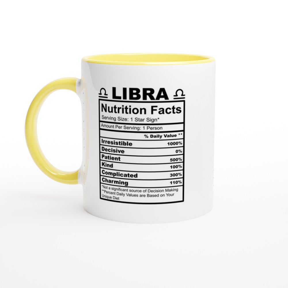 Libra Nutrition Facts White 11oz Ceramic Mug with Color Inside