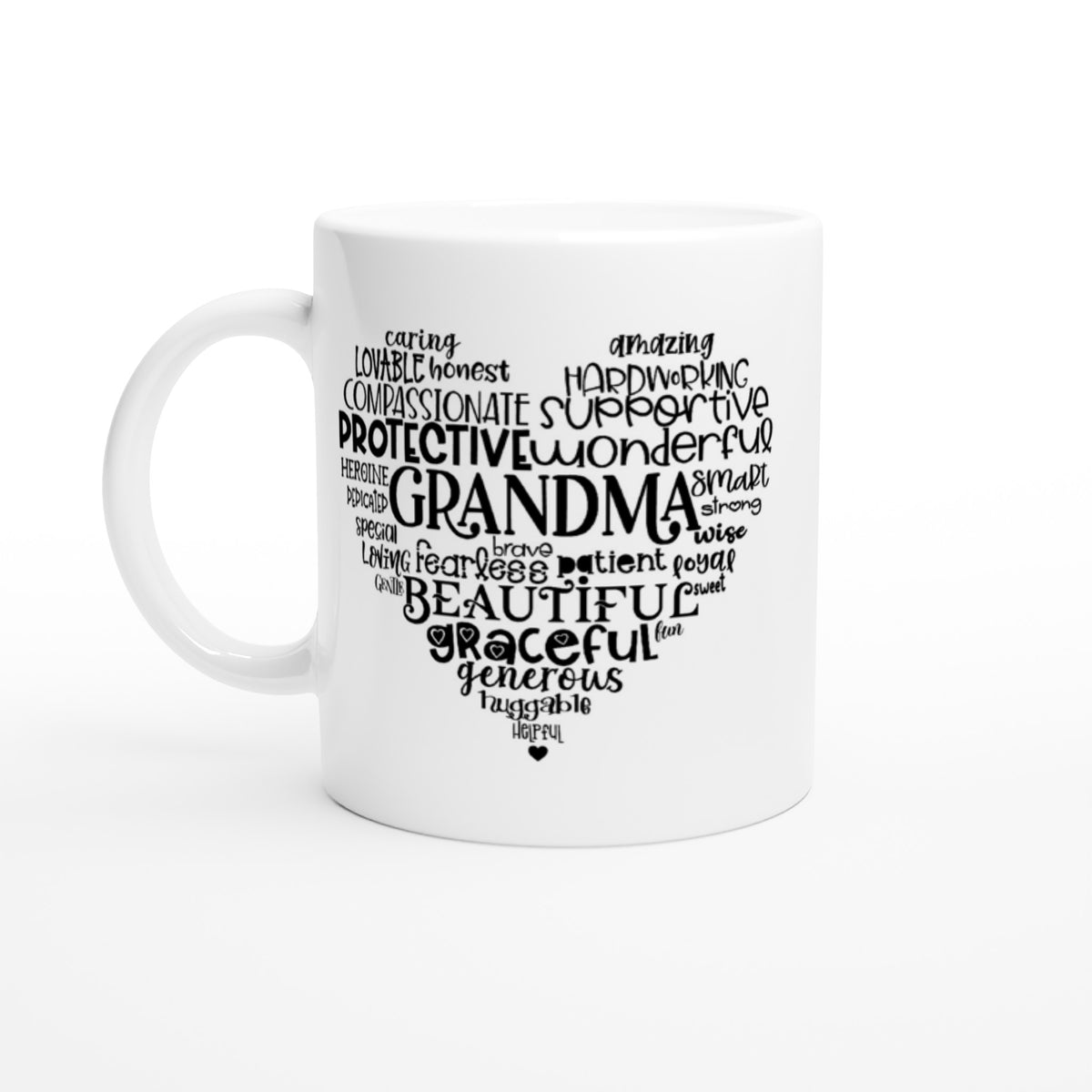 Grandma Heart White 11oz Ceramic Mug