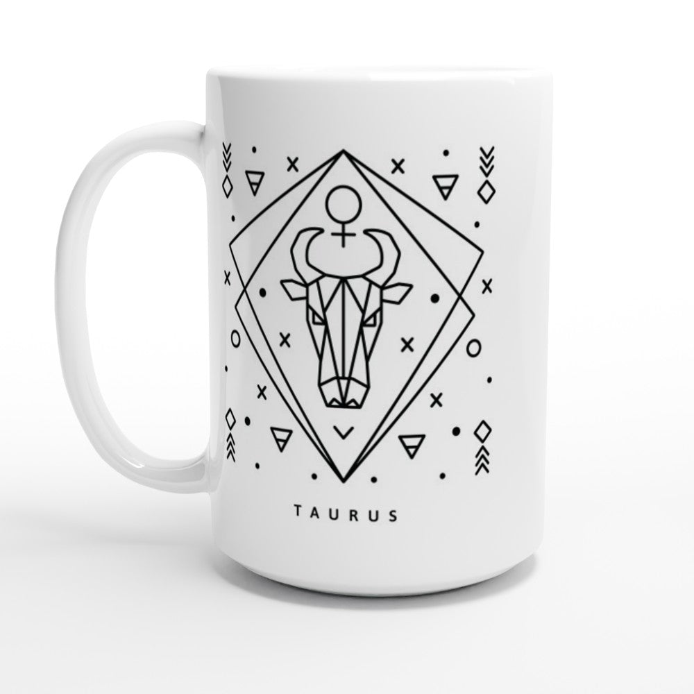 Taurus White 15oz Ceramic Mug