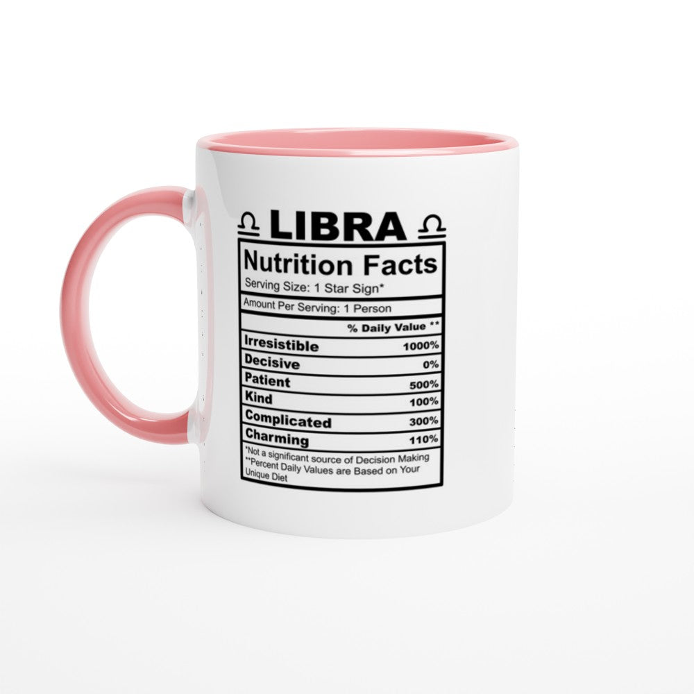 Libra Nutrition Facts White 11oz Ceramic Mug with Color Inside