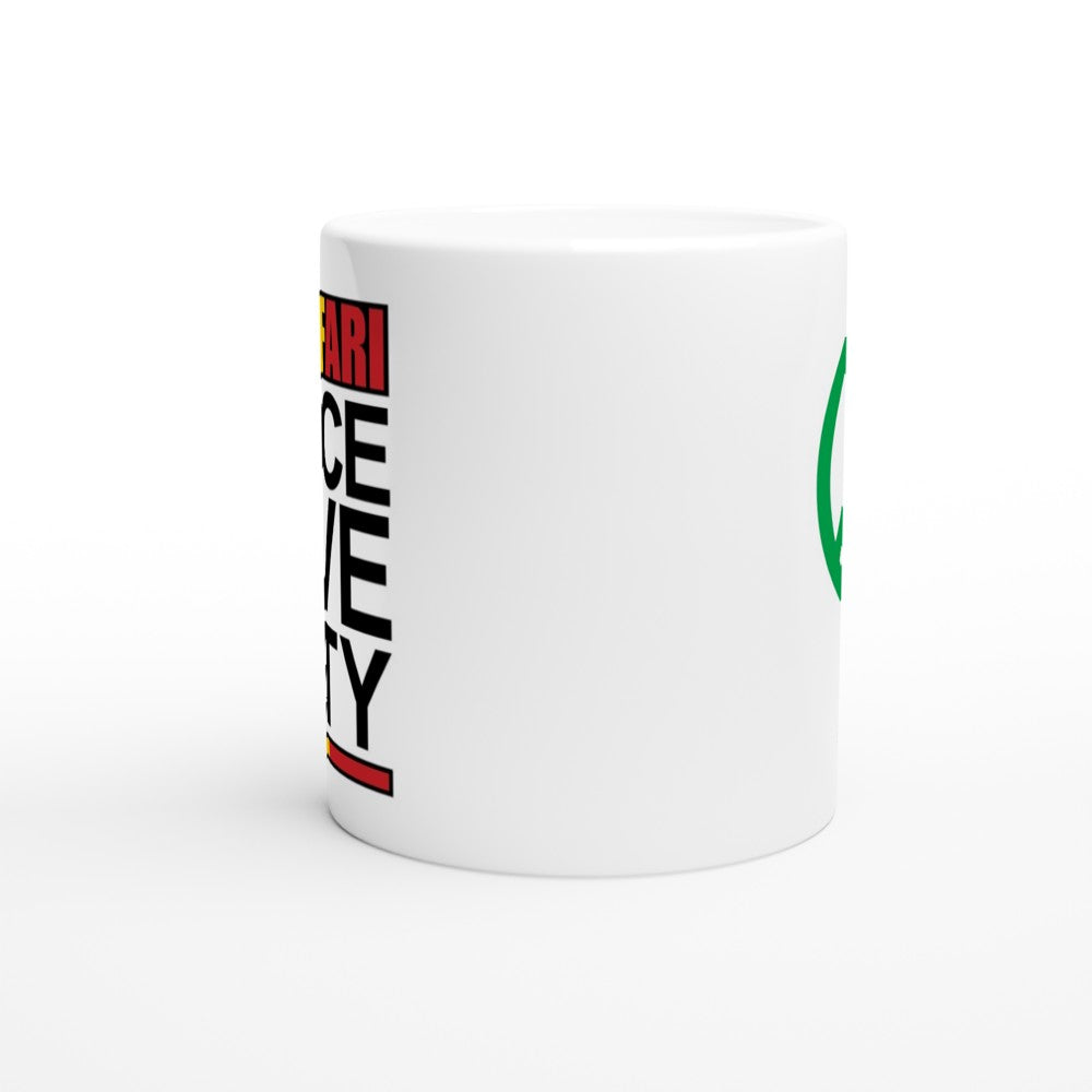 Rastafari Peace Love Unity White 11oz Ceramic Mug