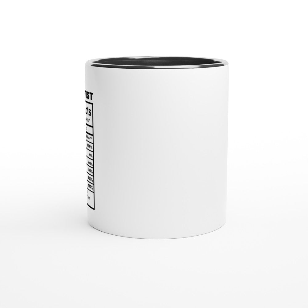 Tattoo Artist Nutrition Facts White 11oz Ceramic Mug with Color Inside