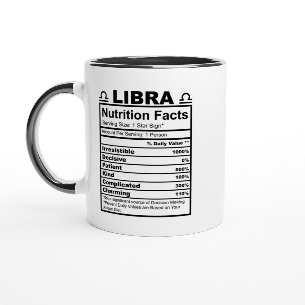 Libra Nutrition Facts White 11oz Ceramic Mug with Color Inside
