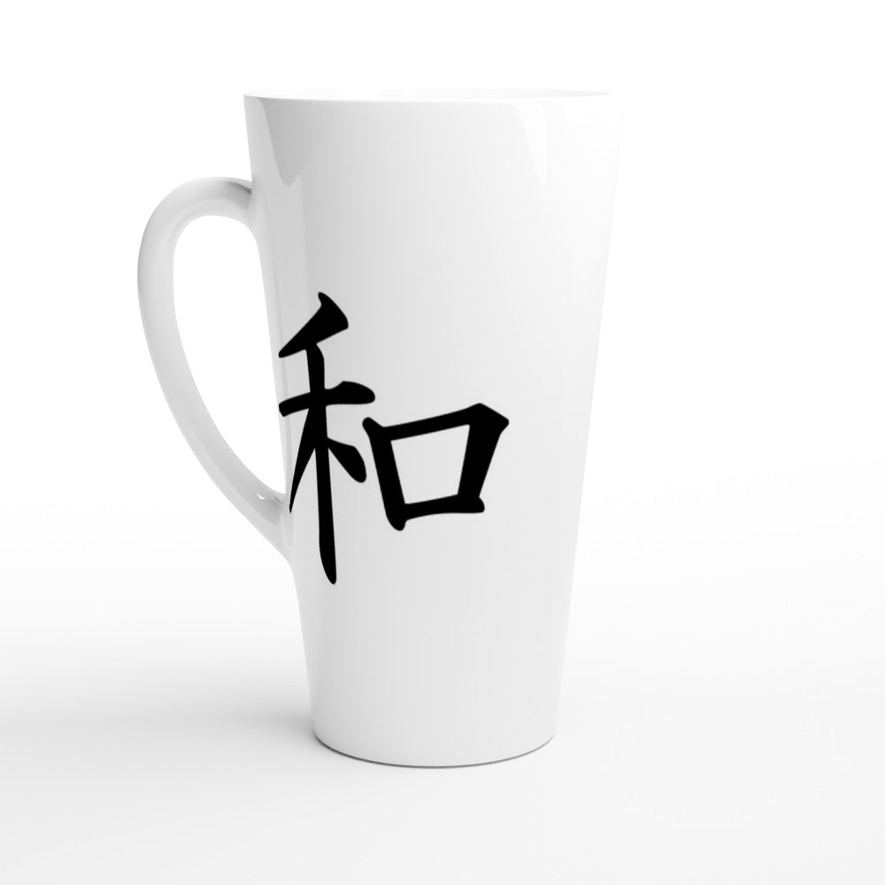 Peace and Love White Latte 17oz Ceramic Mug