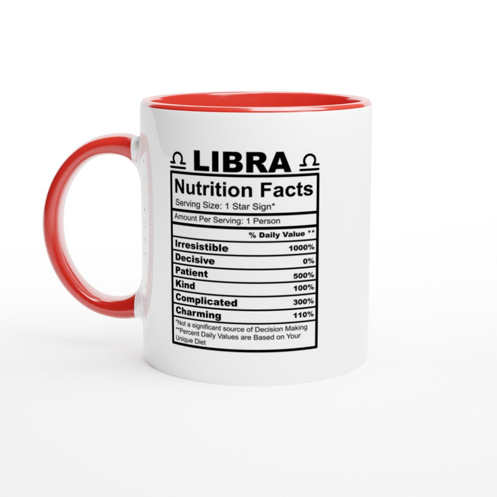 Libra Nutrition Facts White 11oz Ceramic Mug with Color Inside