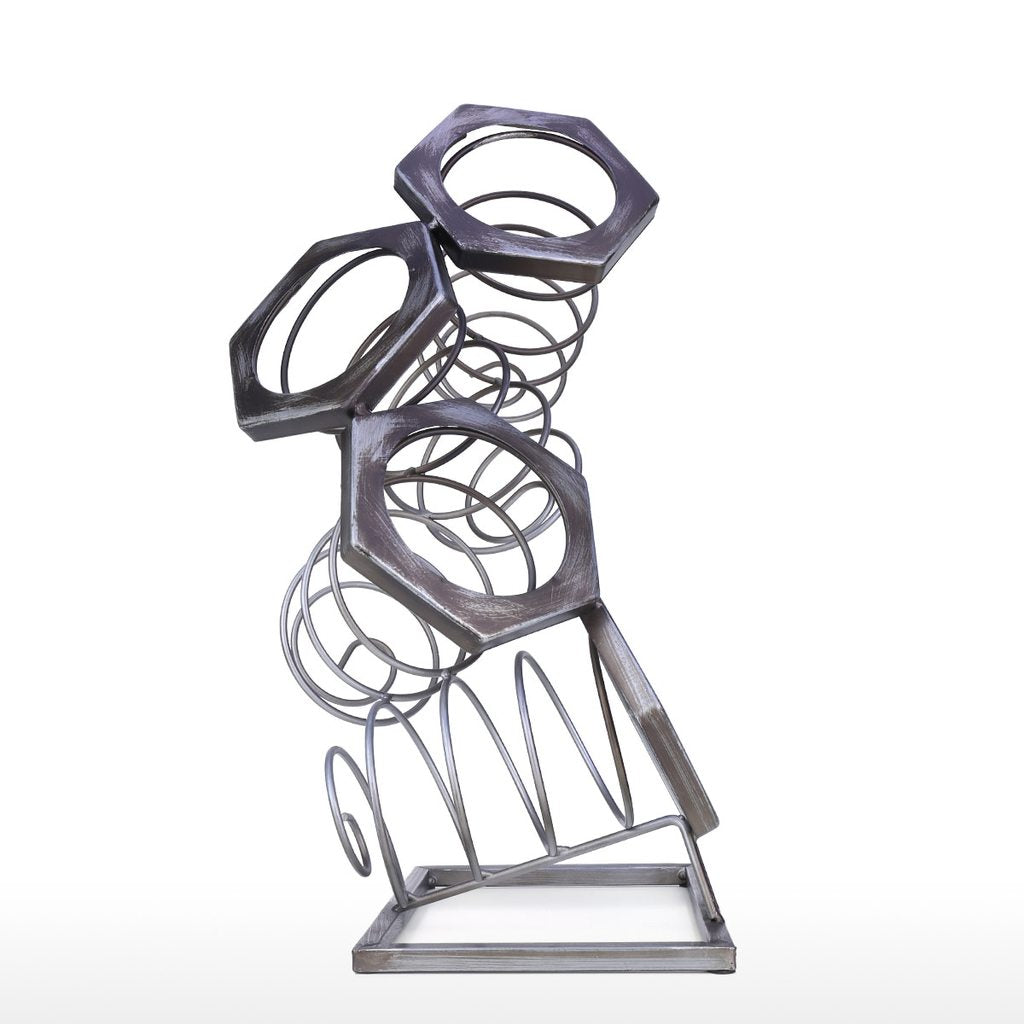 4 Bottle Abstract Wine Rack