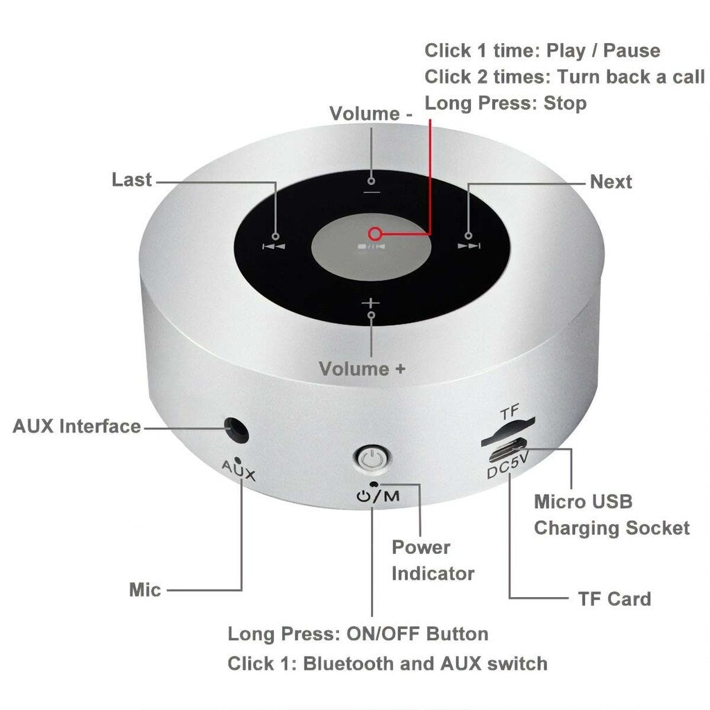 Mad Man Silver Enhanced Bass Wireless Speaker