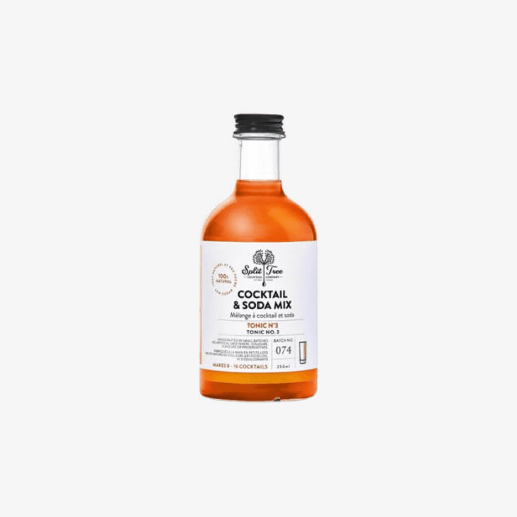 This craft tonic by Split Tree cocktail Co. is citrus forward with an authentic bitter finish. Made with fresh lemon and lime juice and zest, whole lemongrass, sugar and cinchona bark.  Size: 250ml